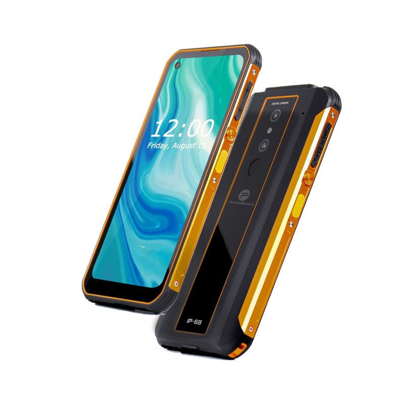 Brand Phonemax IP68 durable rugged phone 6.35" full screen big battery android 10 mobile phone for hikers workers
